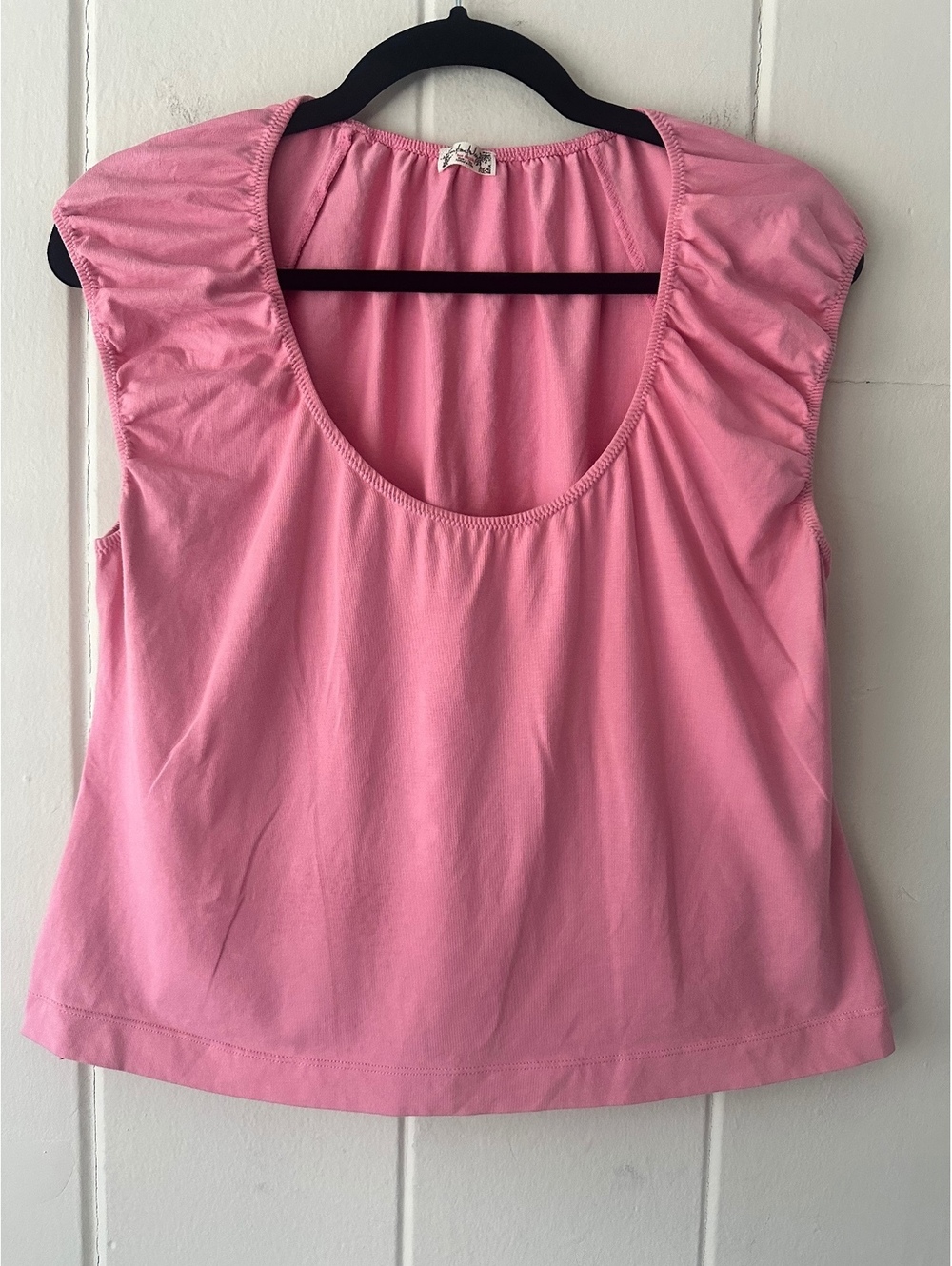 Intimately Free People Pink Scoop Neck Cap Sleeve Cotton Top Size XL